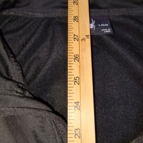 Spyder Jacket Men's Large Black Full Zip Pullover Sweater Red Logo Lined - Picture 7 of 8